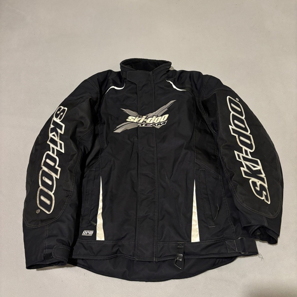 Ski-Doo Team BRP Snowmobile Jacket Mens XL Black Insulated Racing Riding Gear